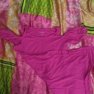 Cute pink open shouldered kids dress